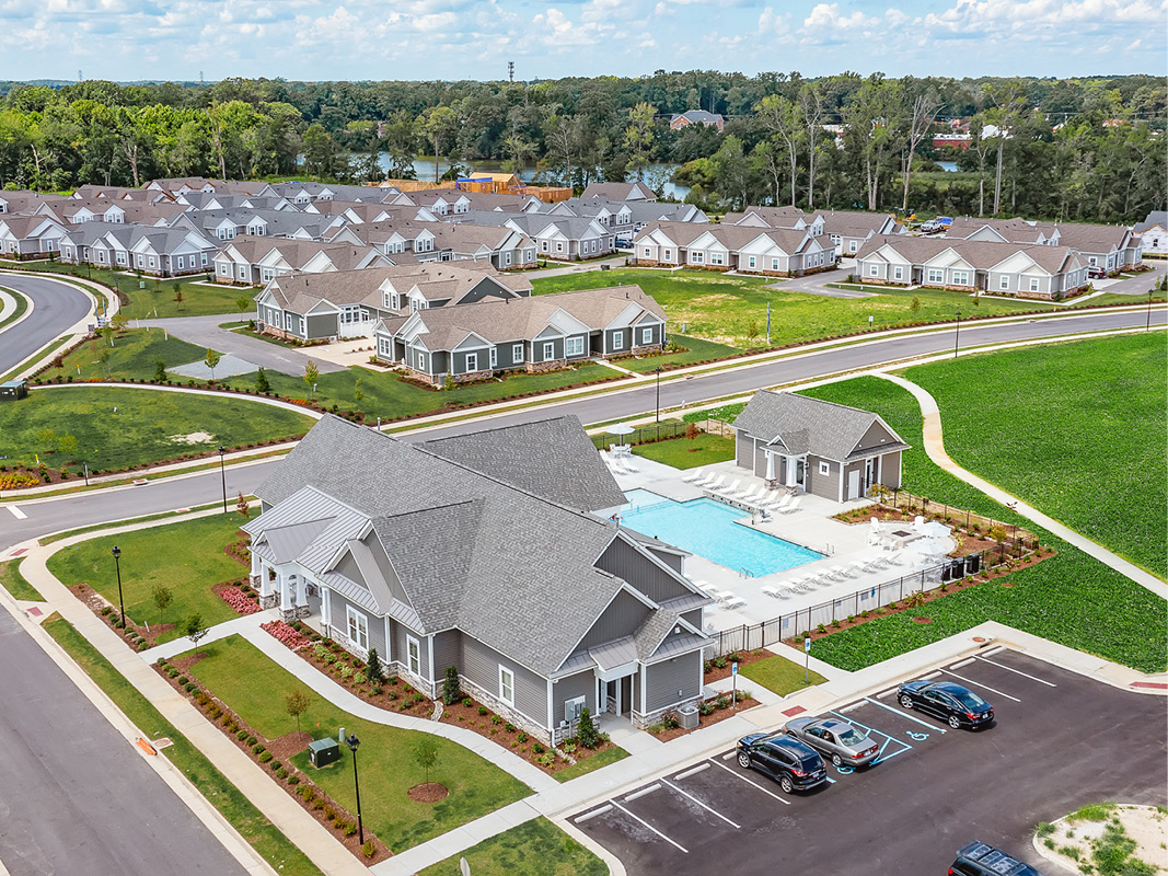 Overhead view of the Bennett's Creek Quarter Clubhouse